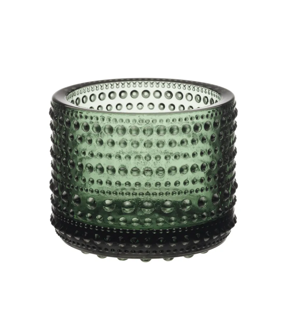 Iittala Candles|Kastehelmi Tealight Candleholder 2.52" Pine Green