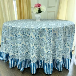 Flying Sheep Country Place Settings & Linens|Kelli Tablecloth in Cabana Blue
