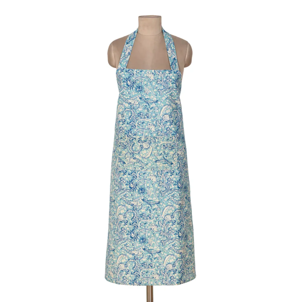 Couleur Nature Place Settings & Linens|La Mer Apron in Aqua