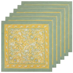 Couleur Nature Place Settings & Linens|La Mer Napkins Aqua & Citrine, Set of 6