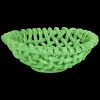 Late Afternoon Dinnerware|Large Apple Green Basketweave Bowl