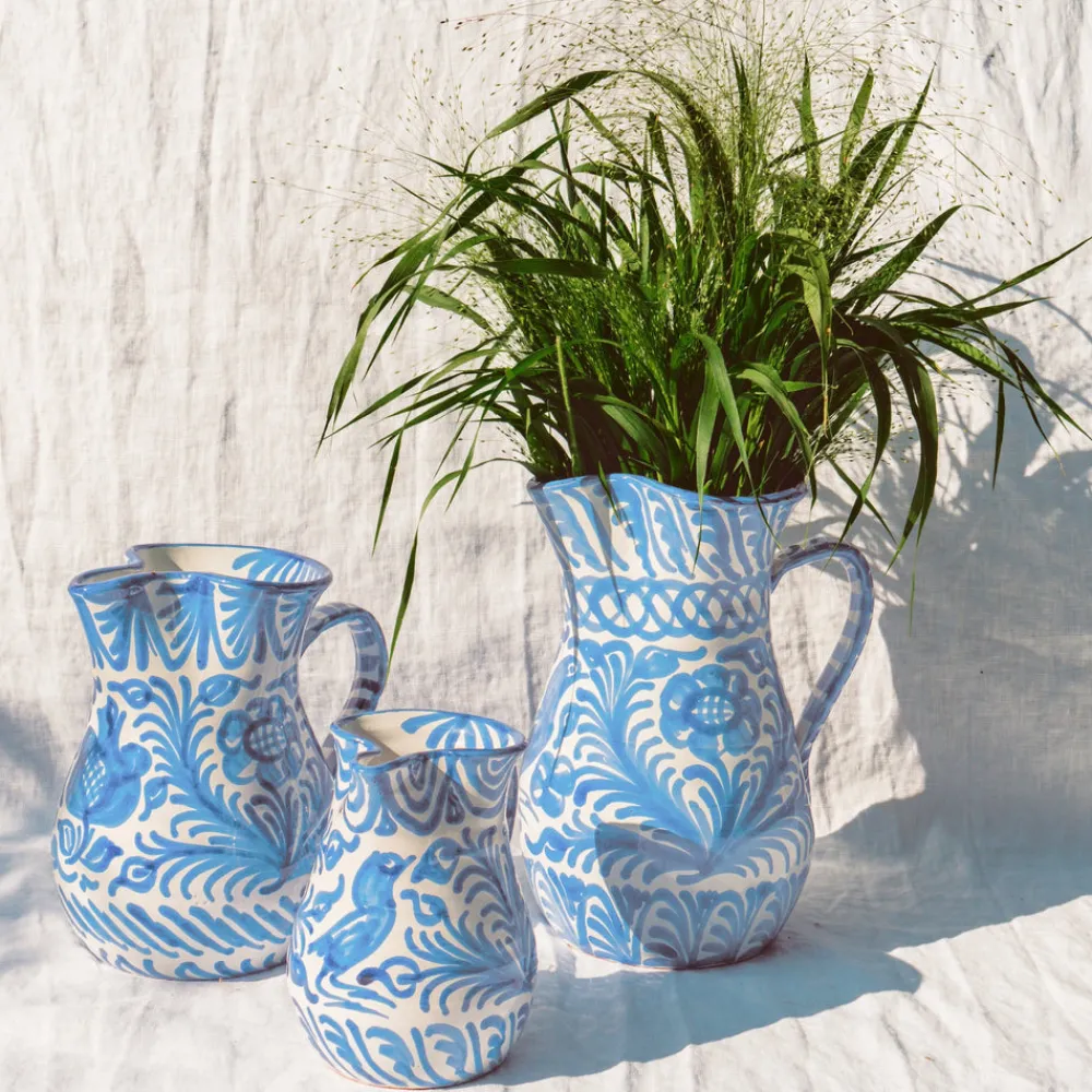 Pomelo Casa Dinnerware|Large Pitcher With Hand Painted Designs