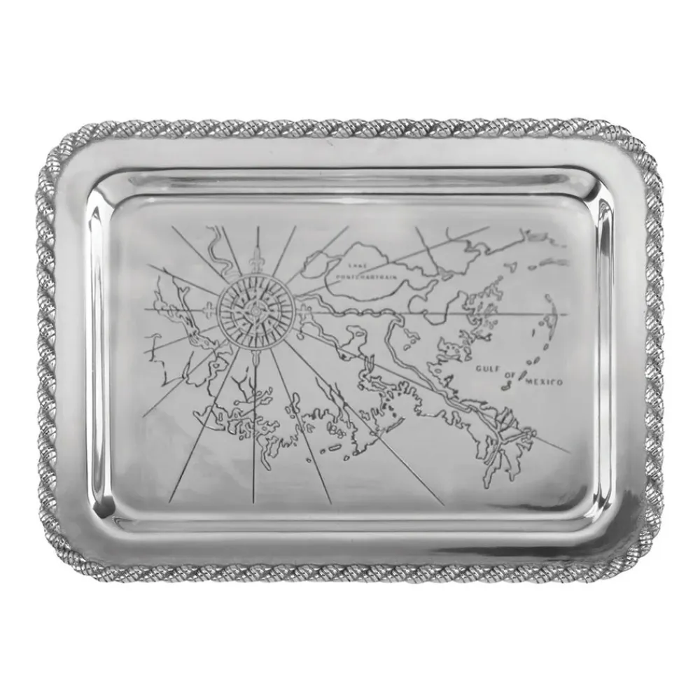 Salisbury Living|Silver|Latitudes Large Gulf Shores Tray
