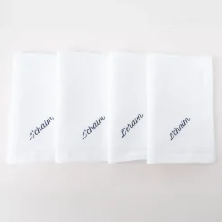 No Reservations Place Settings & Linens|L’Chaim Dinner Napkins, Set of 12