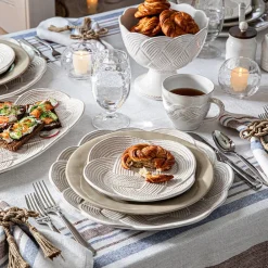 Juliska Dinnerware|Le Panier Mystic Knot Footed Bowl in Whitewash