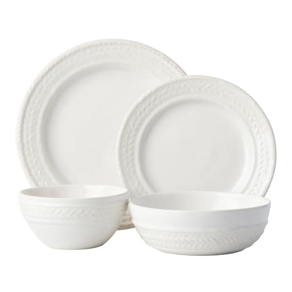 Juliska Dinnerware|Le Panier Whitewash 4pc Place Setting