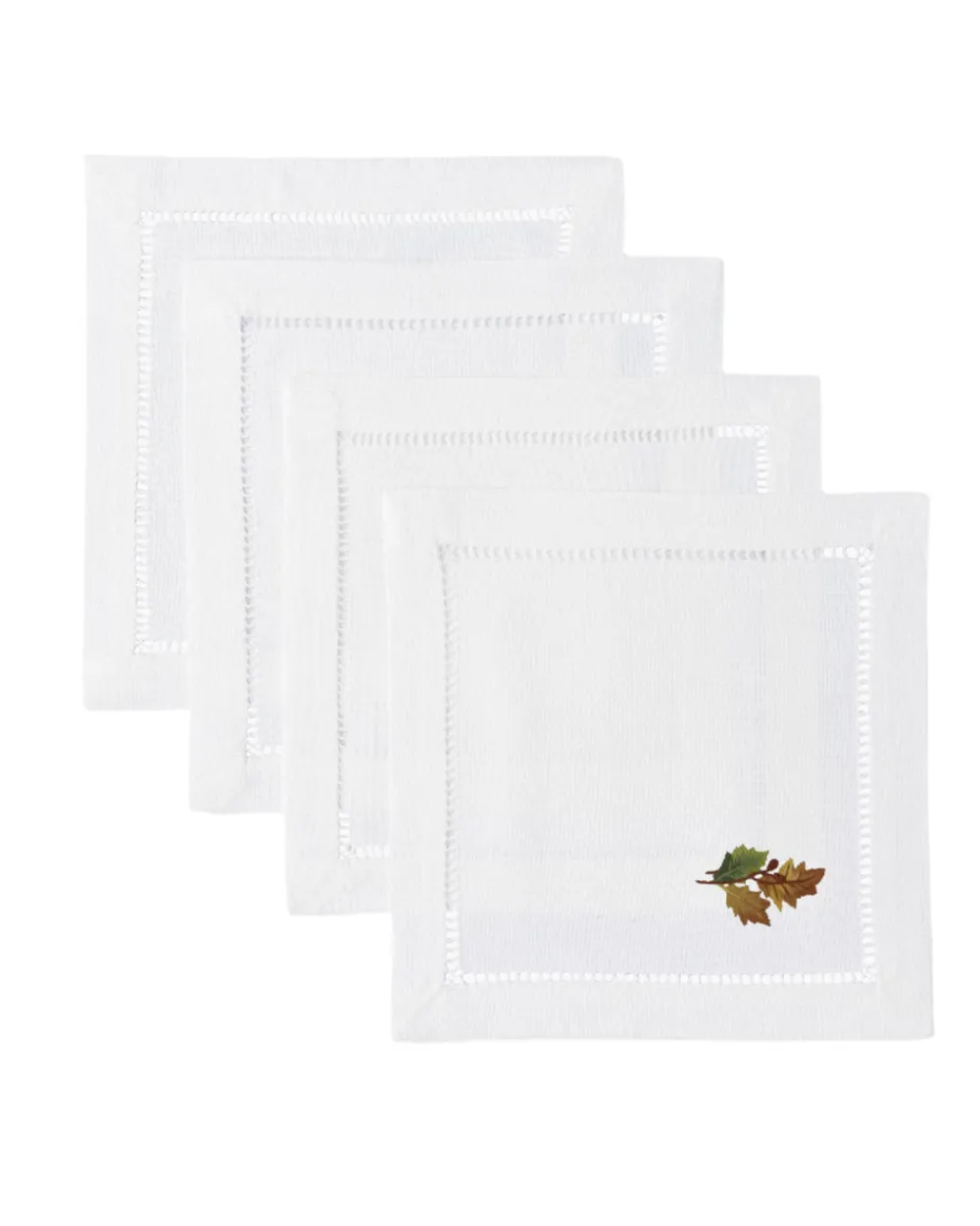 Henry Handwork Place Settings & Linens|Leaves & Acorns Cocktail Napkins, Set of 4