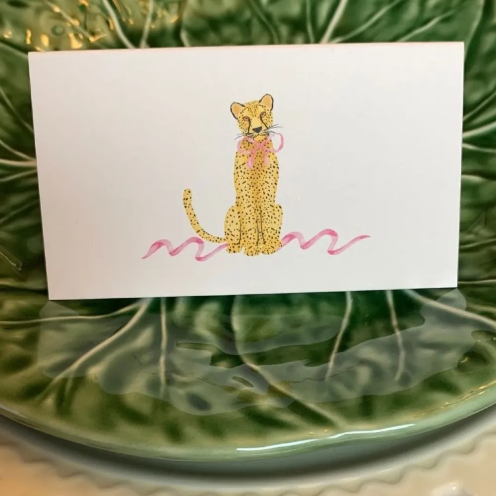 Flying Sheep Country Stationery|Décor|Leopard with Pink Bow Place Cards