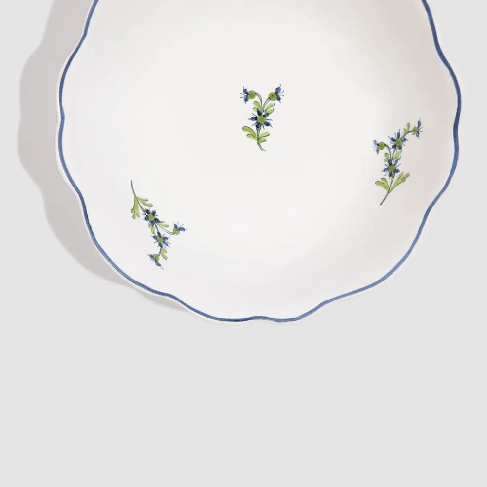 Z.d.G. Dinnerware|Les Bleuets Bowl, Bleu Egyptien et Vert