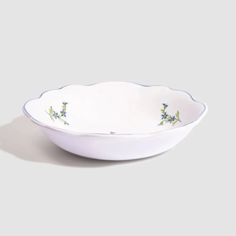 Z.d.G. Dinnerware|Les Bleuets Bowl, Bleu Egyptien et Vert