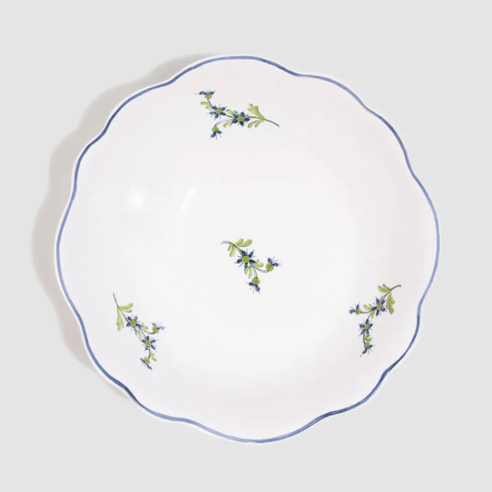 Z.d.G. Dinnerware|Les Bleuets Bowl, Bleu Egyptien et Vert