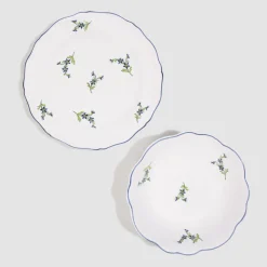 Z.d.G. Dinnerware|Les Bleuets Bowl, Bleu Egyptien et Vert