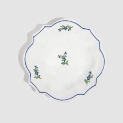 Z.d.G. Dinnerware|Les Bleuets Drageoir Petite Plate, Bleu Égyptien et Vert