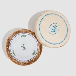 Z.d.G. Dinnerware|Les Bleuets Round Petite Plate in Bleu Égyptien in Vert