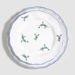 Z.d.G. Dinnerware|Les Bleuets Salad Plate, Bleu Égyptien et Vert