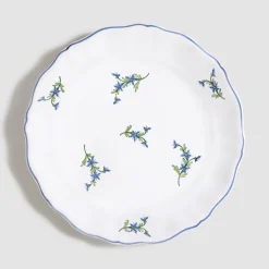 Z.d.G. Dinnerware|Les Bleuets Salad Plate, Bleu Égyptien et Vert