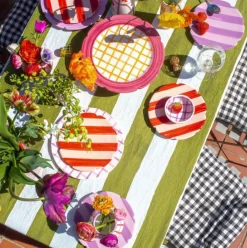 Vaisselle Dinnerware|Lila Dessert Plate in Lila Light & Dark Lilac Stripe