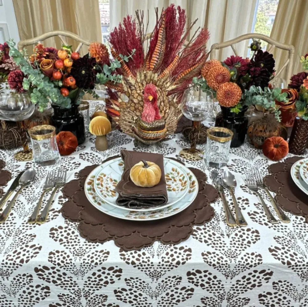 Flying Sheep Country Place Settings & Linens|Lillian Napkin in Cocoa, Set of 4