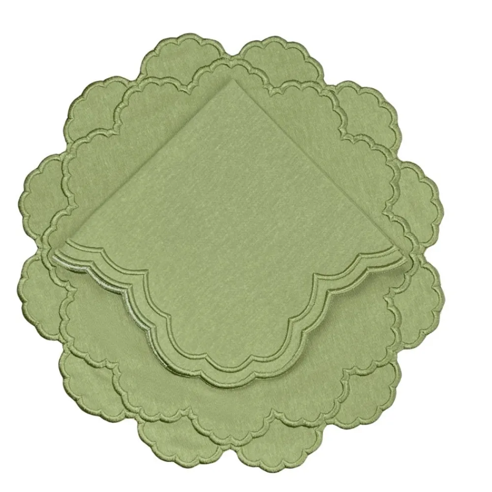 Flying Sheep Country Place Settings & Linens|Lillian Napkin in Sage, Set of 4