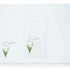 TriChi Design Place Settings & Linens|Lily of the Valley Collection, White Linen Napkin and Placemat, Set of 4
