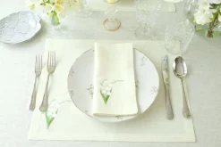 TriChi Design Place Settings & Linens|Lily of the Valley Collection Napkin and Placemat, Set of 2
