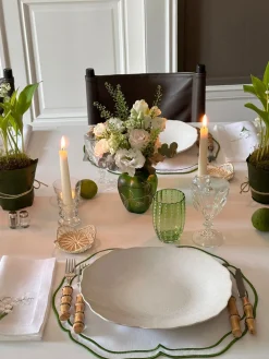 TriChi Design Place Settings & Linens|Lily of the Valley Collection, White Linen Napkin, Set of 4