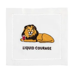 August Morgan Place Settings & Linens|Liquid Courage Cocktail Napkins, Set of 4
