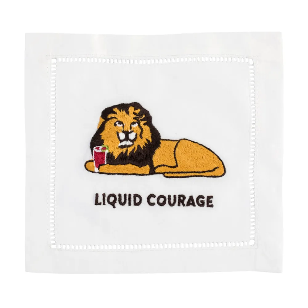 August Morgan Place Settings & Linens|Liquid Courage Cocktail Napkins, Set of 4