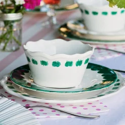 VIETRI Dinnerware|Lisbon Green Brushstroke Salad Plate