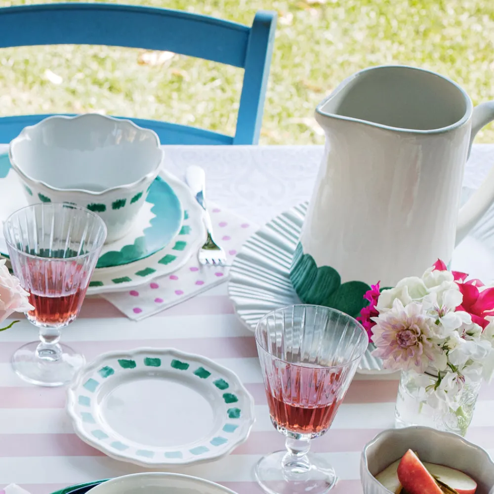 VIETRI Dinnerware|Lisbon Green Brushstroke Pitcher