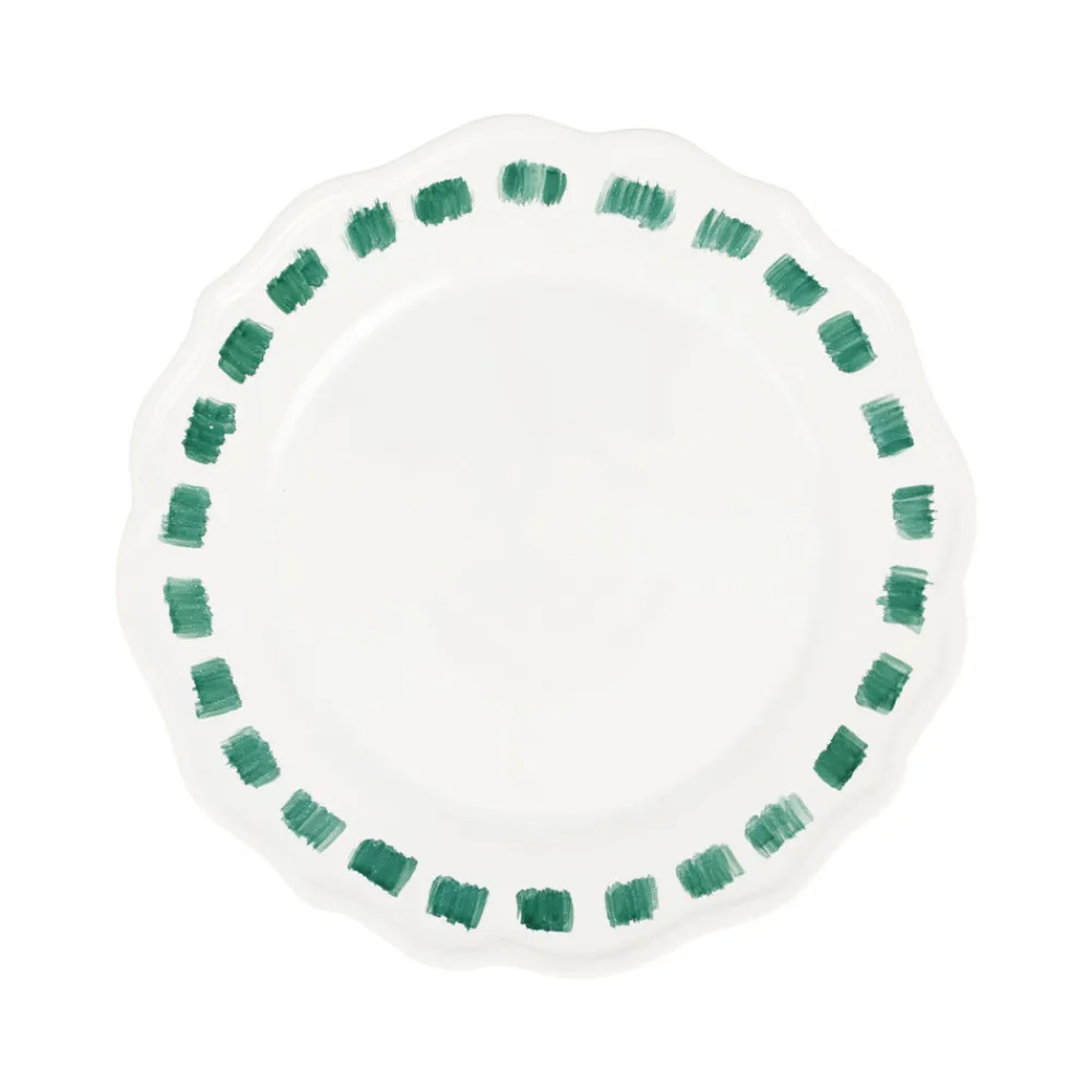 VIETRI Dinnerware|Lisbon Green Stitch Dinner Plate