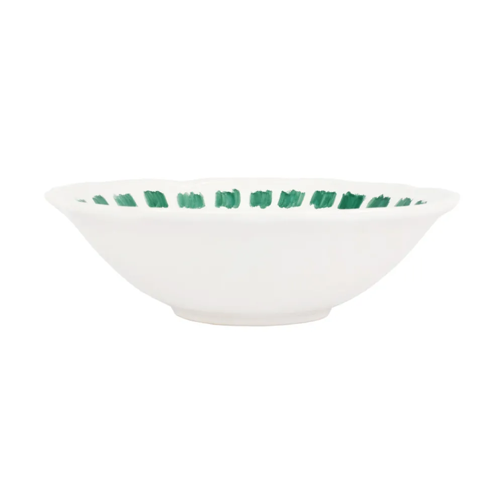 VIETRI Dinnerware|Lisbon Green Stitch Serving Bowl