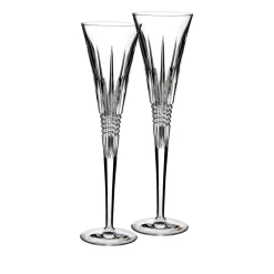 Waterford Glassware|Lismore Diamond Toasting Flute, Pair