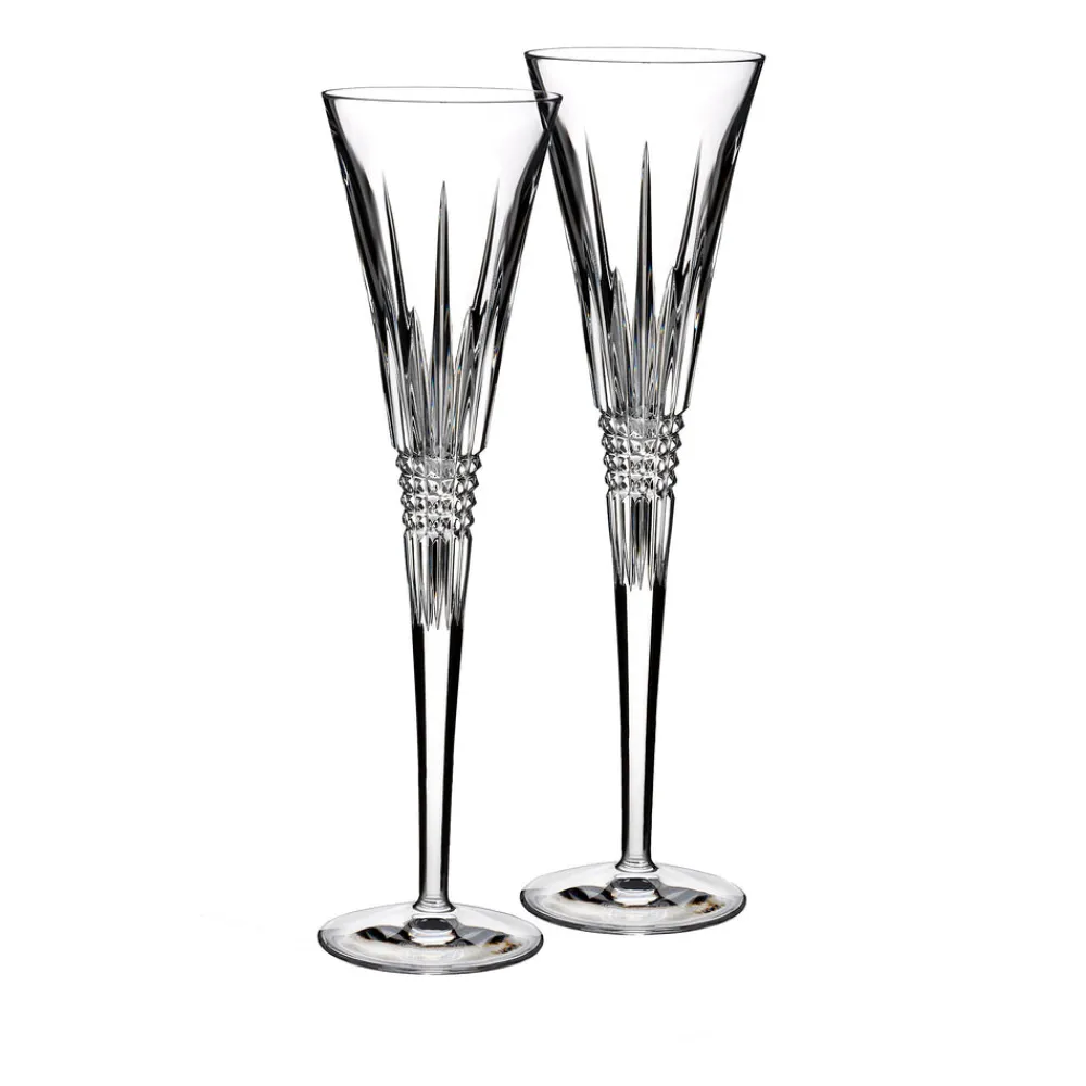 Waterford Glassware|Lismore Diamond Toasting Flute, Pair