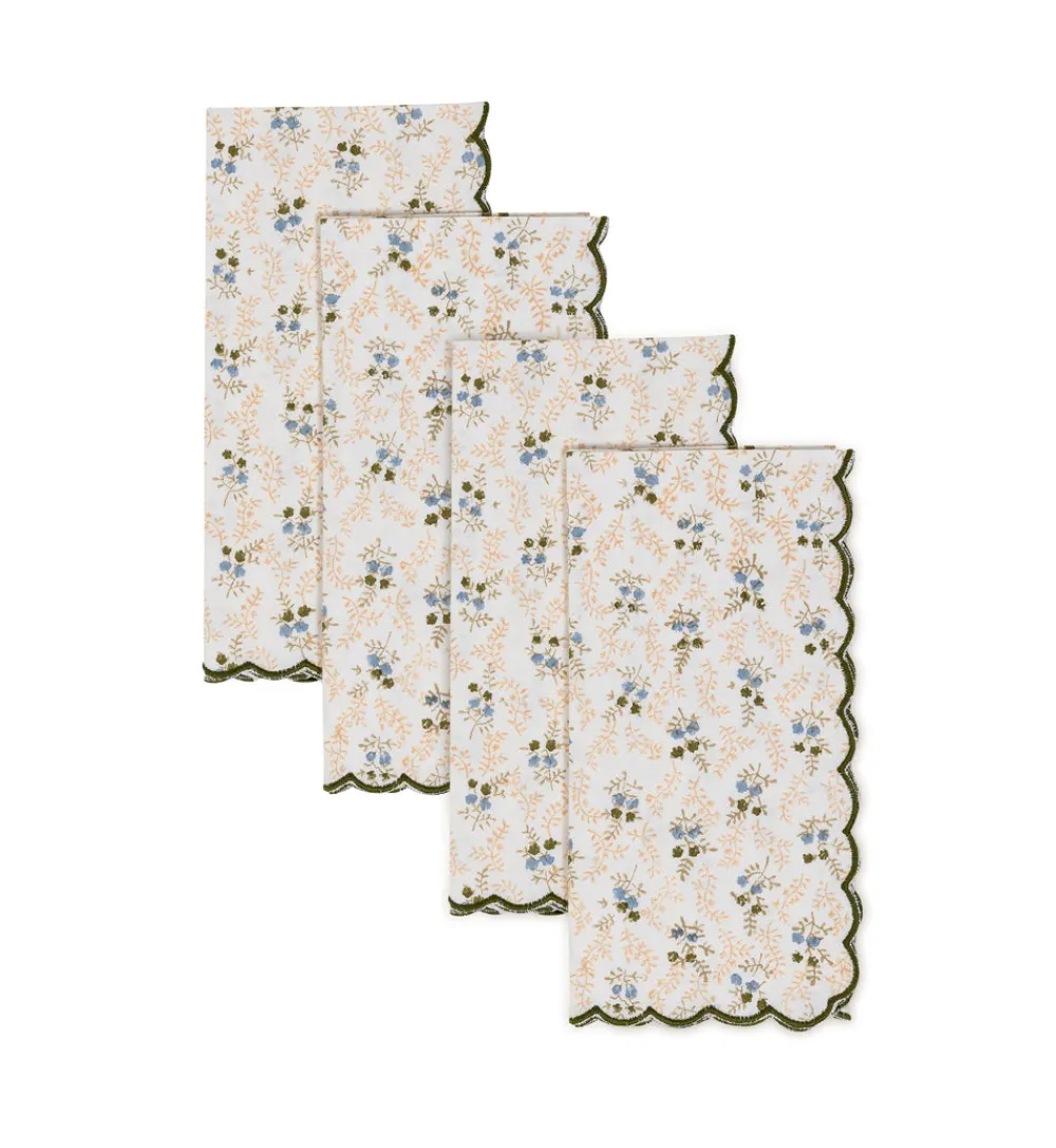 Sharland England Place Settings & Linens|Little Flower Napkins, Set Of 4