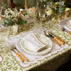 Maison Margaux Place Settings & Linens|Lola Green Vine Tablecloth