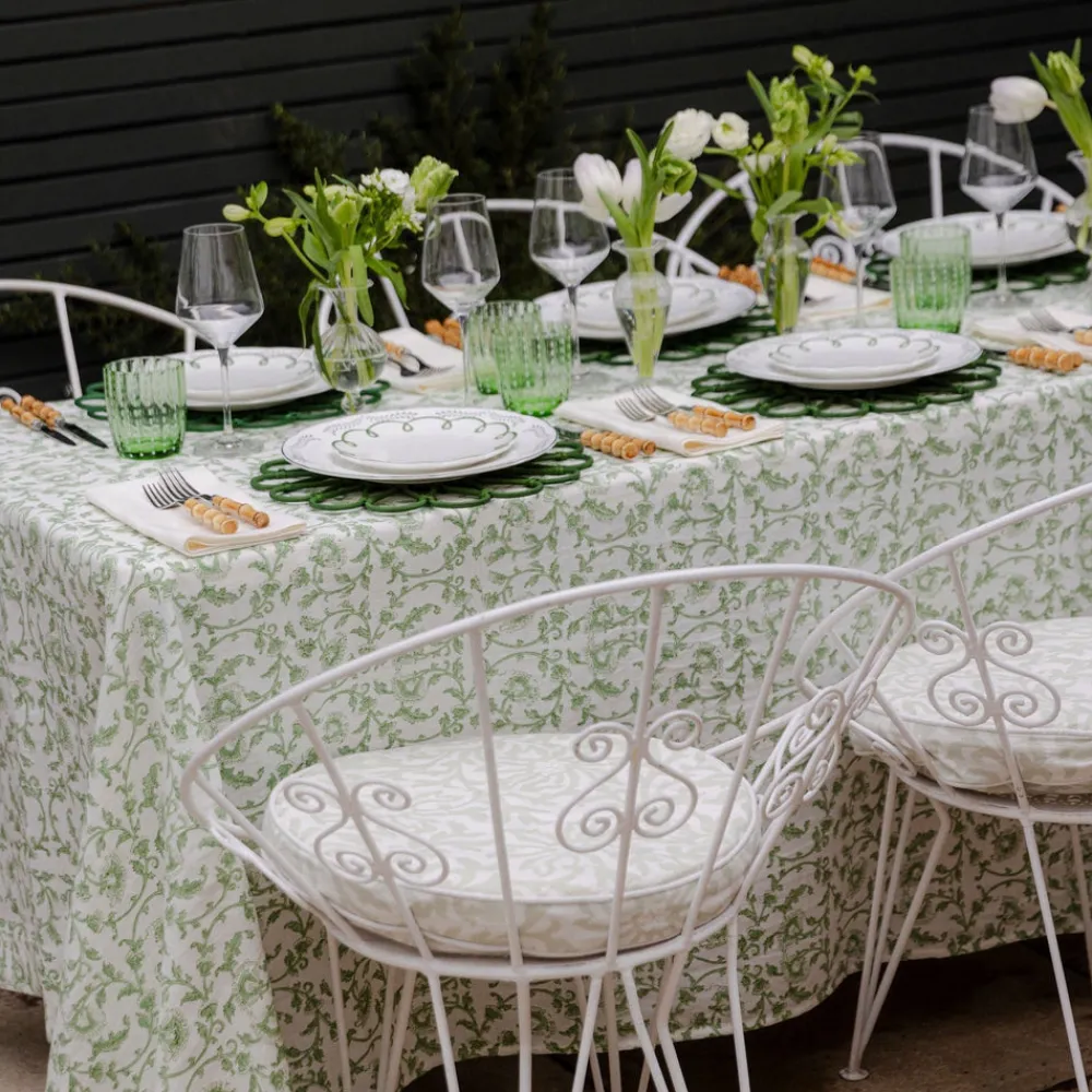 Maison Margaux Place Settings & Linens|Lola Green Vine Tablecloth