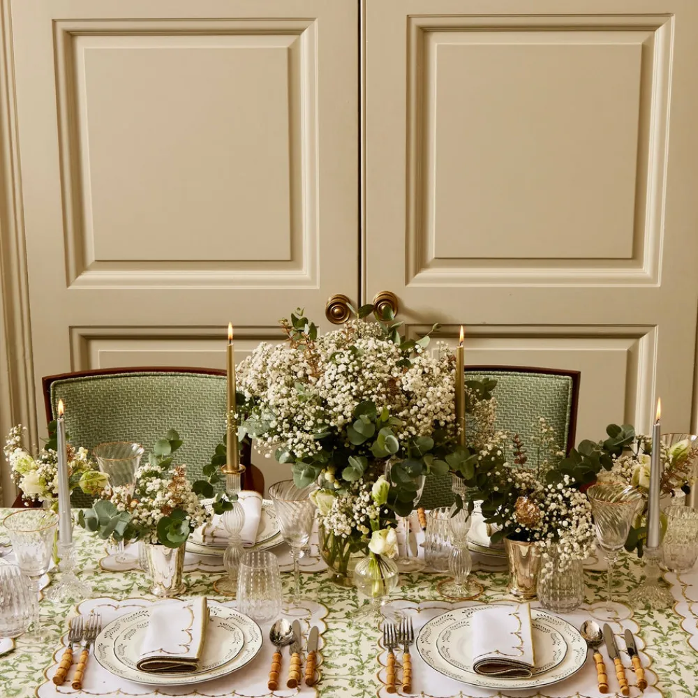 Maison Margaux Place Settings & Linens|Lola Green Vine Tablecloth