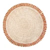Caravan Place Settings & Linens|Loopy Abaca 15" Round Placemat in Natural & Orange, Set of 4