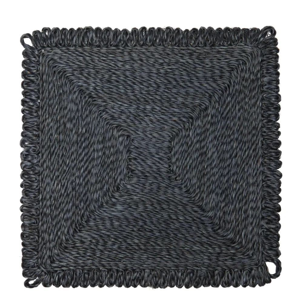 Caravan Place Settings & Linens|Loopy Square Placemat in Navy, Set of 4