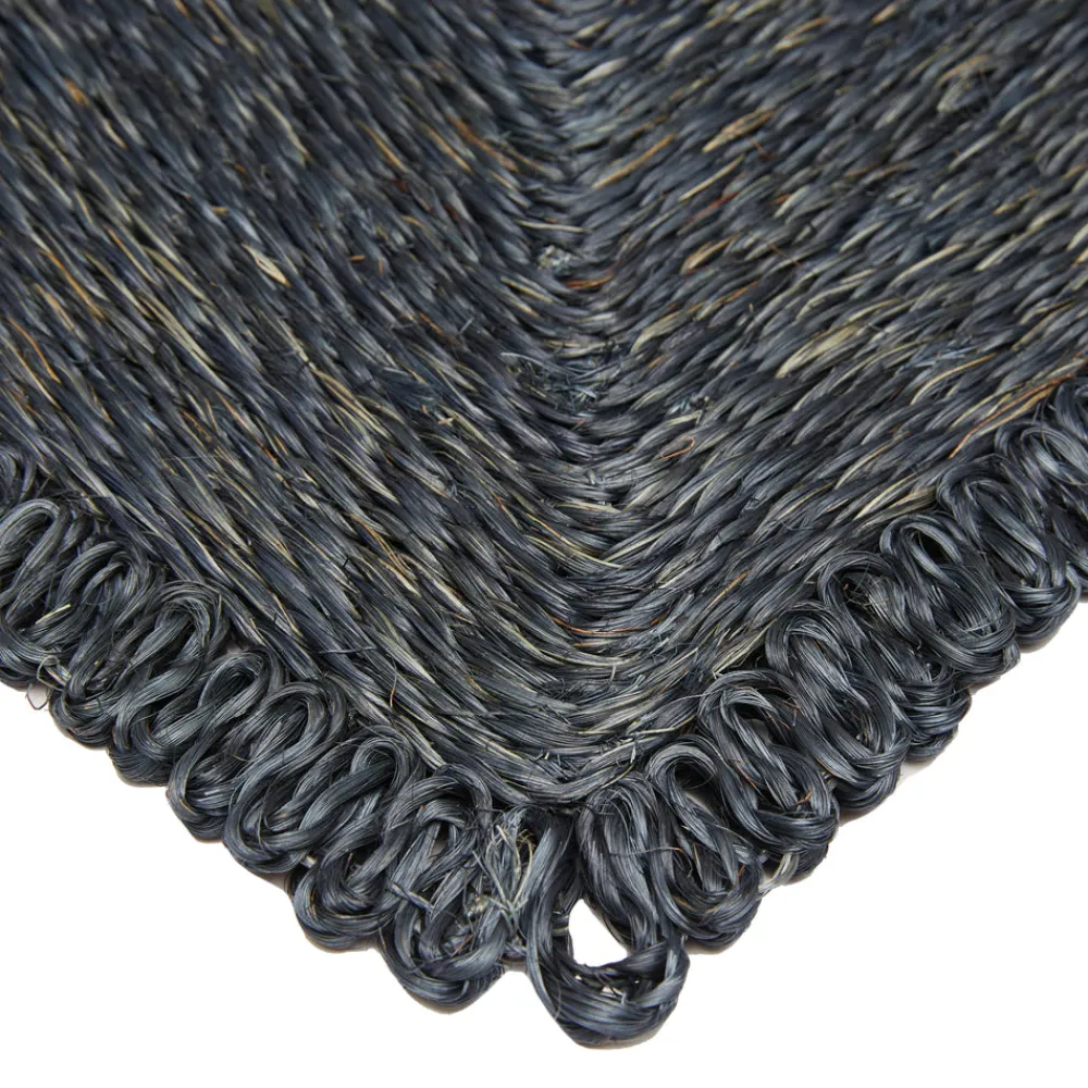 Caravan Place Settings & Linens|Loopy Square Placemat in Navy, Set of 4