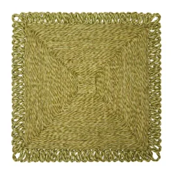 Caravan Place Settings & Linens|Loopy Square Placemat in Olive Green, Set of 4