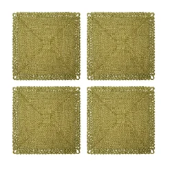 Caravan Place Settings & Linens|Loopy Square Placemat in Olive Green, Set of 4