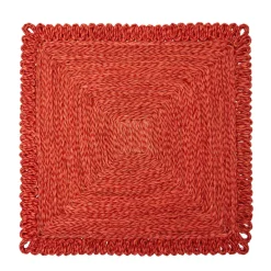 Caravan Place Settings & Linens|Loopy Square Placemat in Red, Set of 4