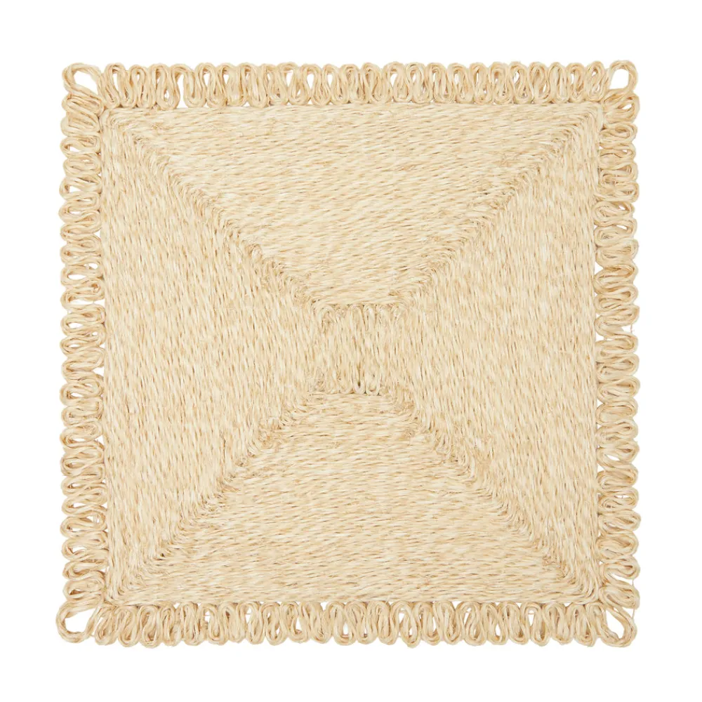 Caravan Place Settings & Linens|Loopy Square Placemat in Natural, Set of 4