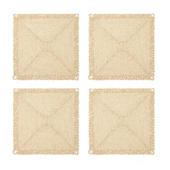 Caravan Place Settings & Linens|Loopy Square Placemat in Natural, Set of 4