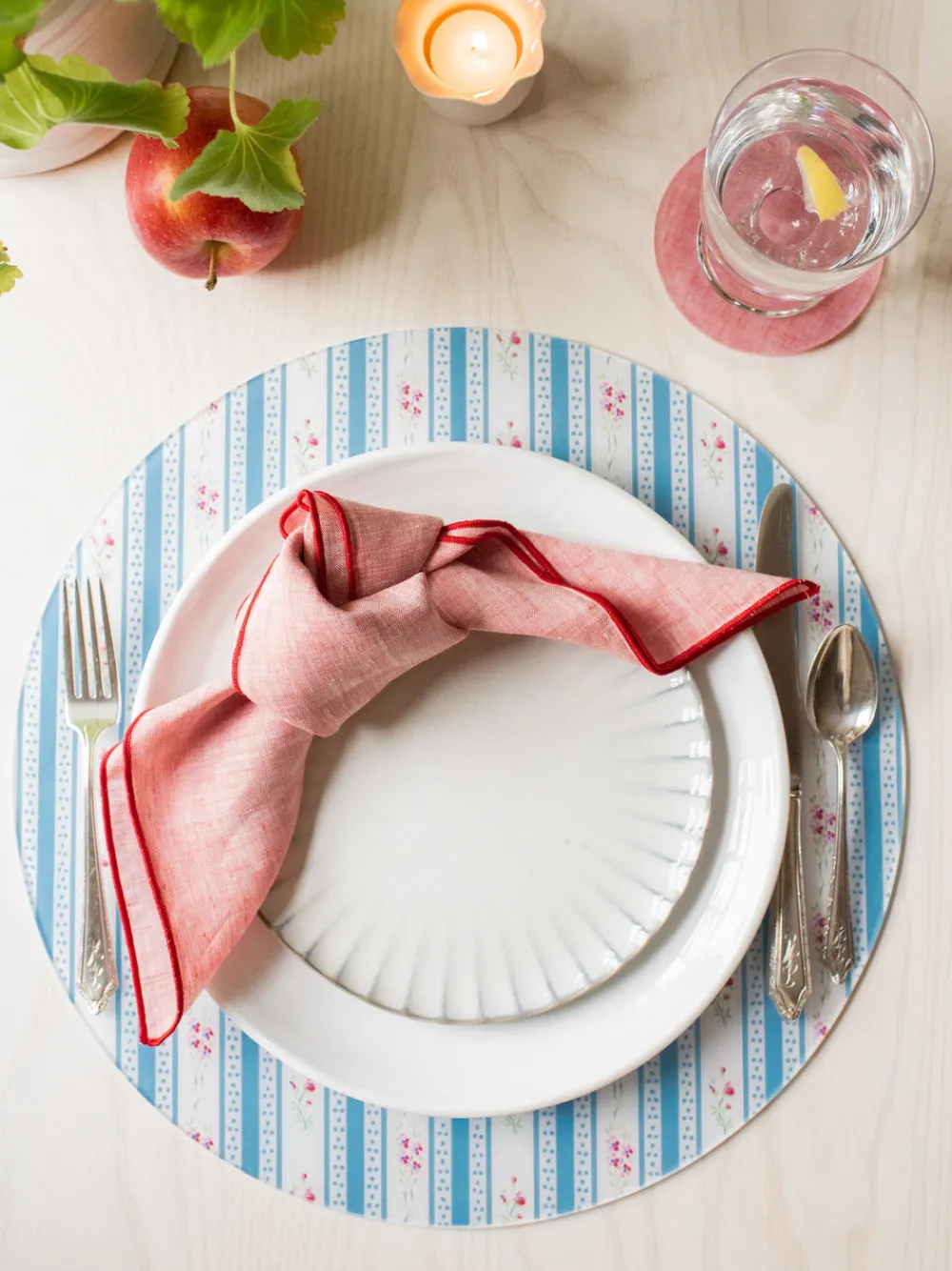 Proper Table Co. Place Settings & Linens|Mabel Vintage Floral Stripe Placemat