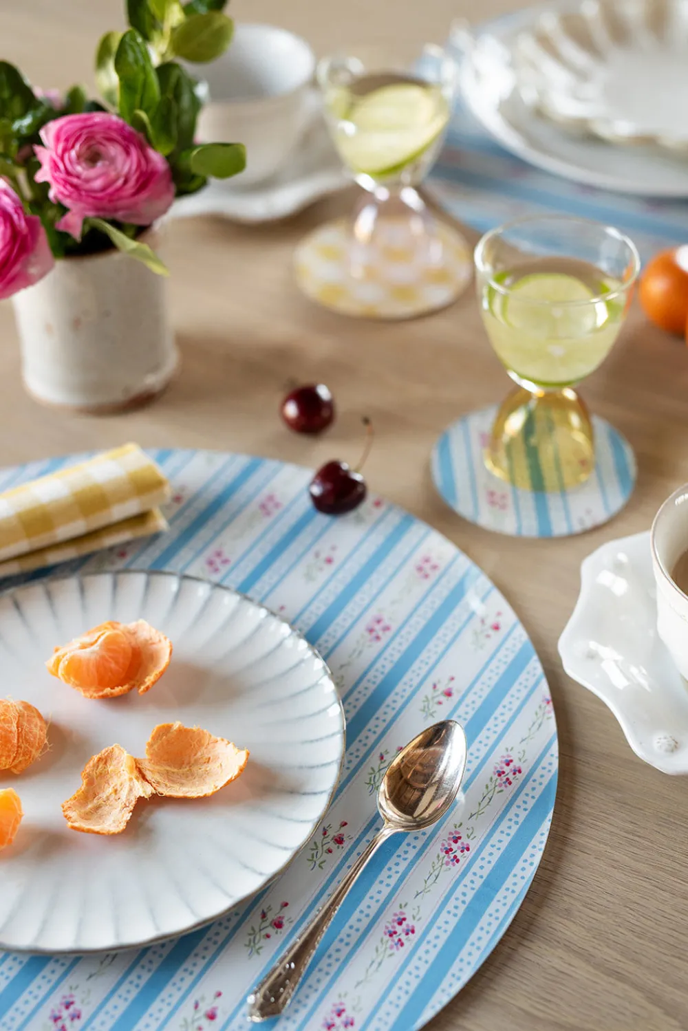 Proper Table Co. Place Settings & Linens|Mabel Vintage Floral Stripe Placemat