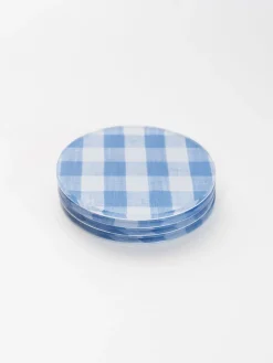 Proper Table Co. Place Settings & Linens|Mack Blue Gingham Coaster Set