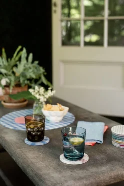 Proper Table Co. Place Settings & Linens|Mack Blue Gingham Coaster Set